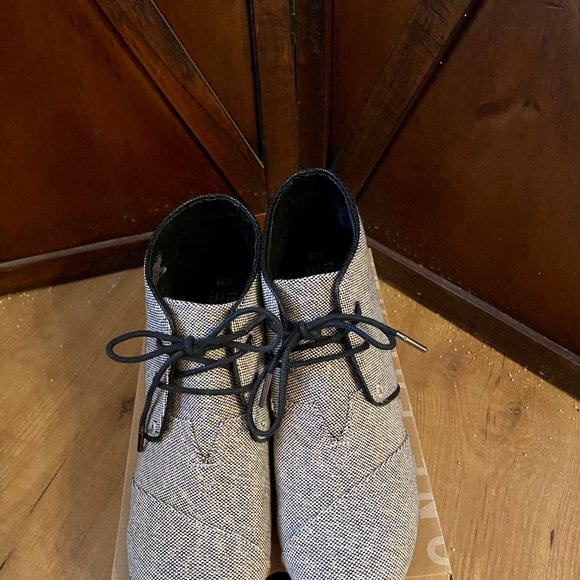 Toms Desert Wedge Metallic Linen Bootie Size 10 - Picture 10 of 10